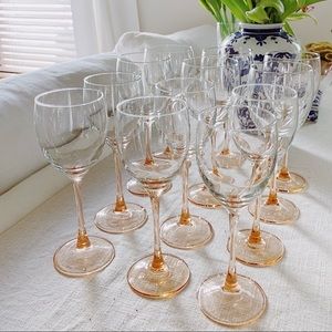 Vintage Luminarc Rose wine glasses (D’Arques)